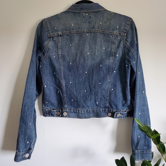 Cropped Studded Denim Jacket - Picture 2 of 2